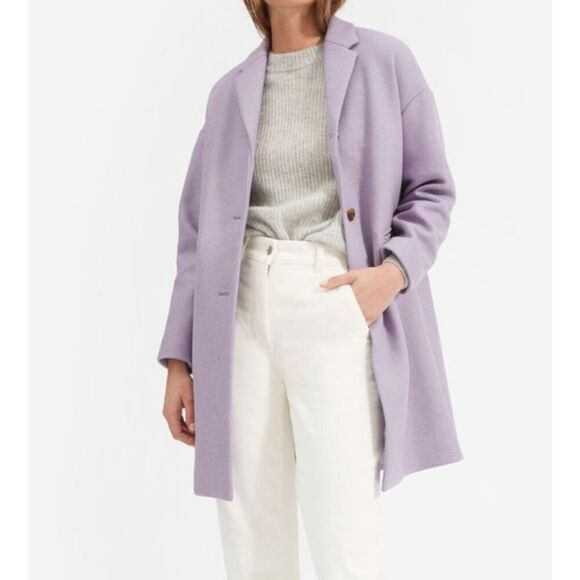Everlane NWOT Wool Cocoon Coat Lavender Oversize Fit Sz 12 - Picture 2 of 8